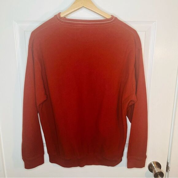Haggar Rust Orange Textured Fabric Cotton Long Sleeve T-Shirt L - Picture 5 of 8